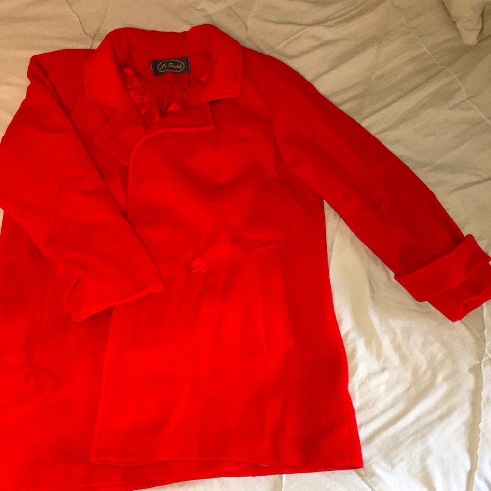 Red Winter Wool Coat